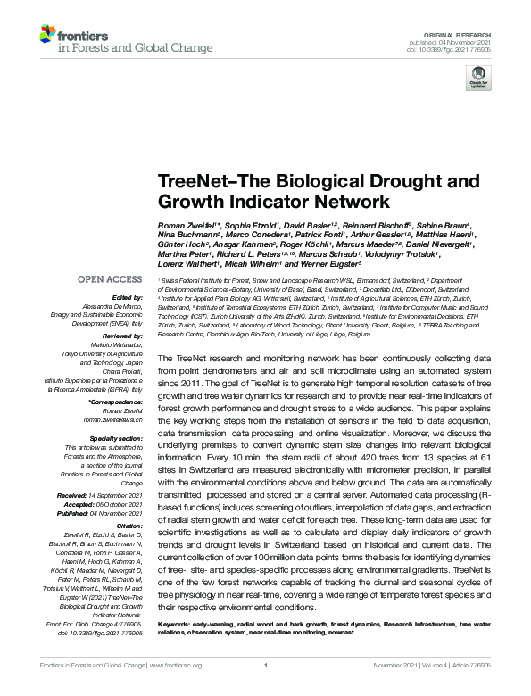 (PDF) TreeNet–The Biological Drought and Growth Indicator Network