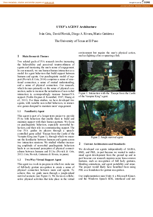 (PDF) UTEP's AGENT Architecture