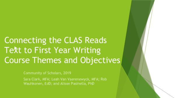 (PPT) Connecting the CLAS Reads Text to First-Year Writing Course ...