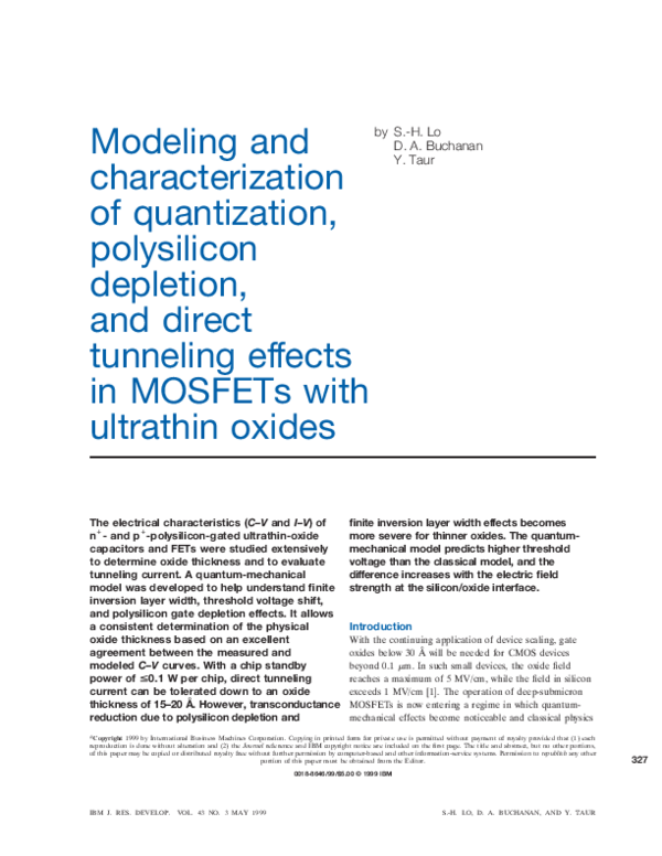 (PDF) Modeling and characterization of quantization, polysilicon ...