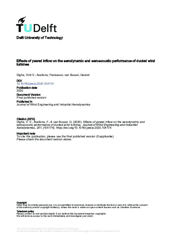 (PDF) Effects of yawed inflow on the aerodynamic and aeroacoustic ...