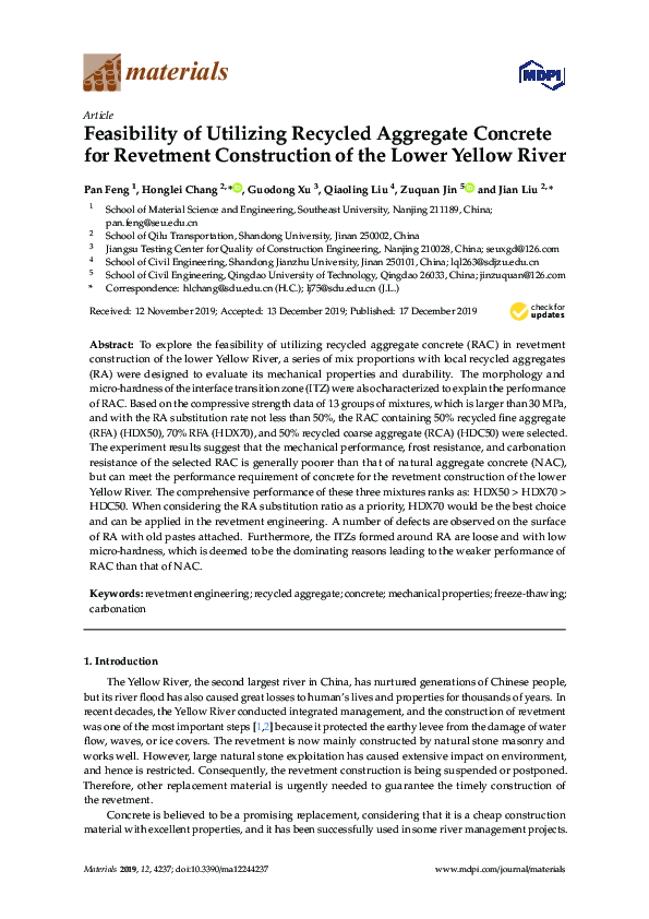 (PDF) Feasibility of Utilizing Recycled Aggregate Concrete for ...