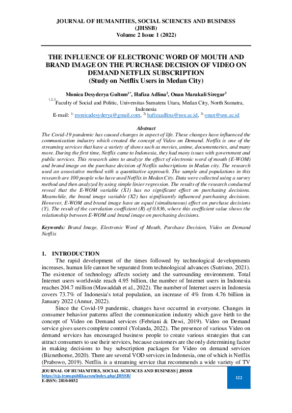 (PDF) The Influence of Electronic Word of Mouth and Brand Image on the ...