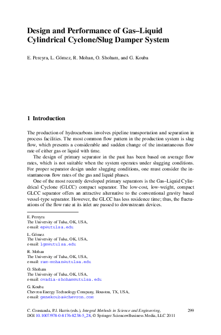 (PDF) Design and Performance of Gas–Liquid Cylindrical Cyclone/Slug ...