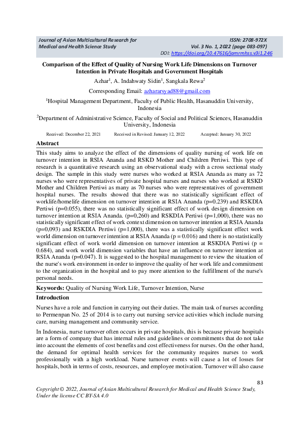 (PDF) Comparison of the Effect of Quality of Nursing Work Life ...