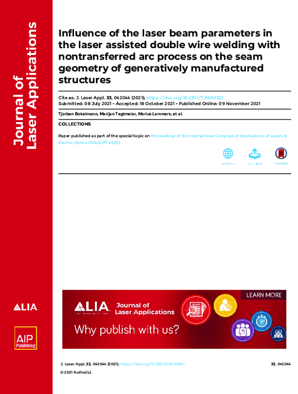 (PDF) Influence of the laser beam parameters in the laser assisted ...