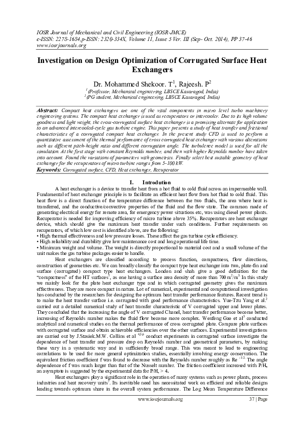(PDF) Investigation on Design Optimization of Corrugated Surface Heat ...