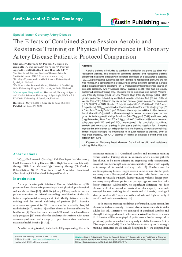 (PDF) The Effects of Combined Same Session Aerobic and Resistance ...