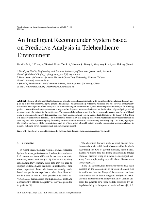 (PDF) An intelligent recommender system based on predictive analysis in ...