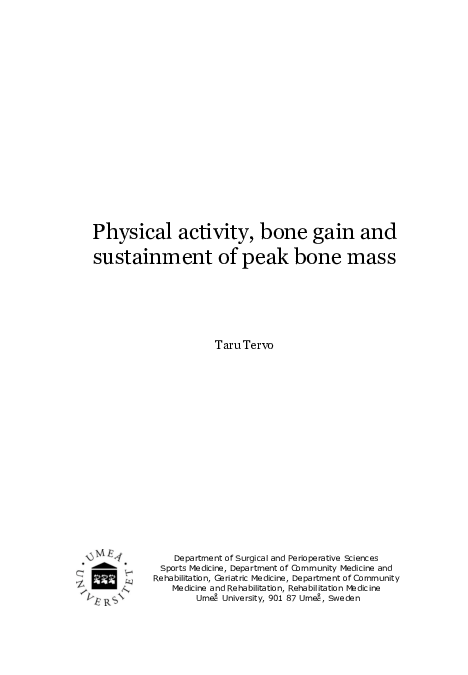 (PDF) Physical activity, bone gain and sustainment of peak bone mass