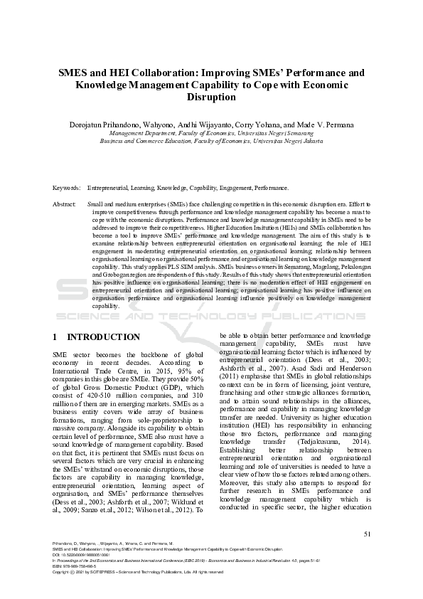 (PDF) SMES and HEI Collaboration: Improving SMEs’ Performance and ...