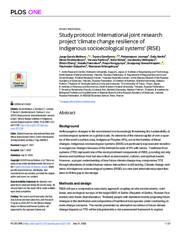 (PDF) Study protocol: International joint research project ‘climate ...