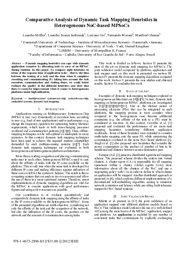 (PDF) Comparative analysis of dynamic task mapping heuristics in ...