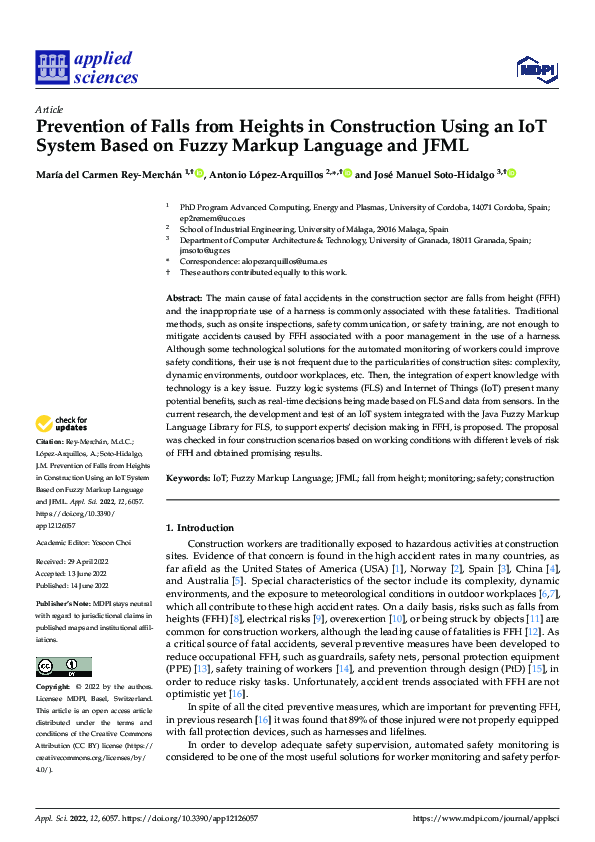 (PDF) Prevention of Falls from Heights in Construction Using an IoT ...