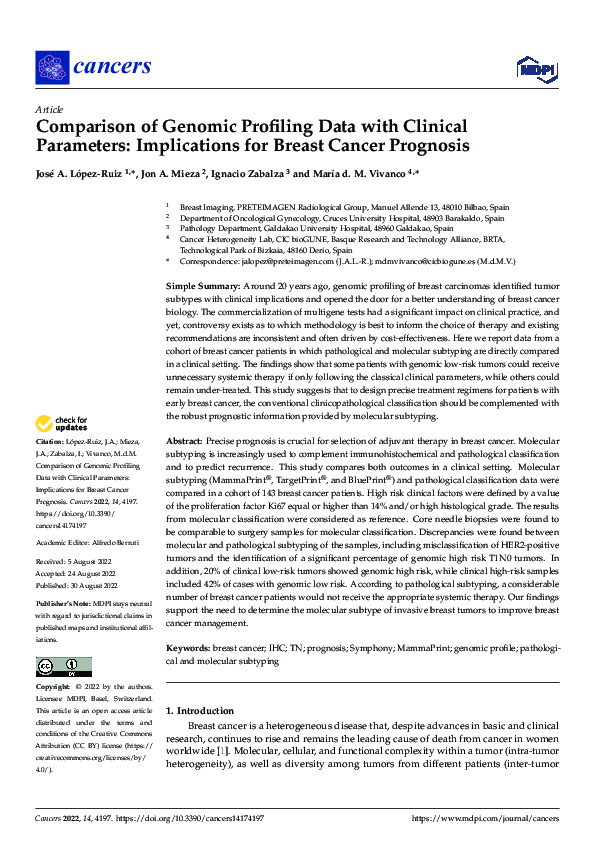 (PDF) Comparison of Genomic Profiling Data with Clinical Parameters ...
