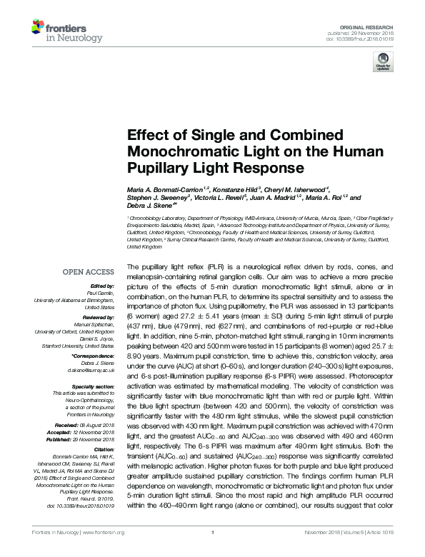 (PDF) Effect of Single and Combined Monochromatic Light on the Human ...