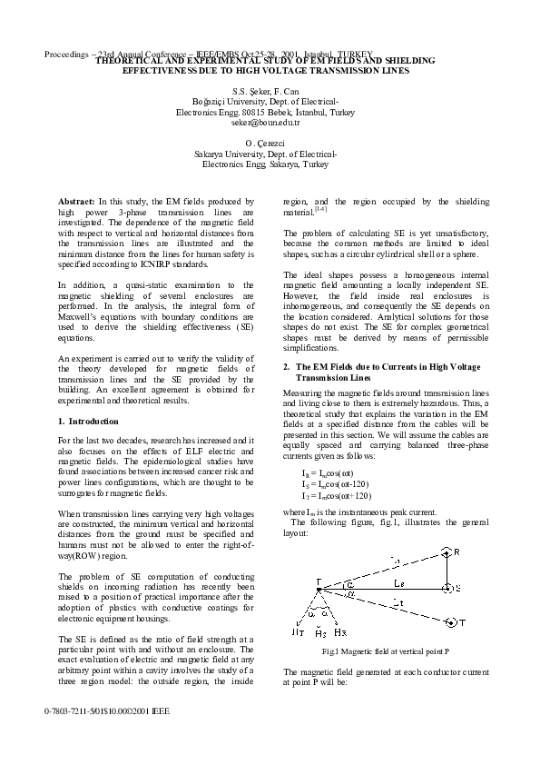 (PDF) Theoretical and experimental study of EM fields and shielding ...