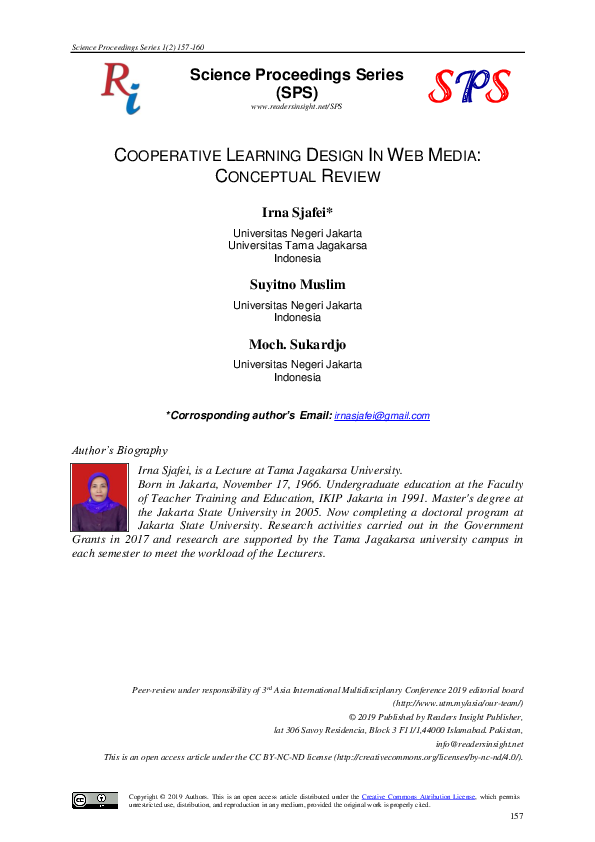 (PDF) Cooperative Learning Design in Web Media: Conceptual Review