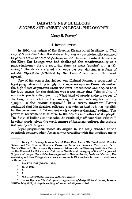 (PDF) Darwin's New Bulldogs: Scopes and American Legal Philosophy