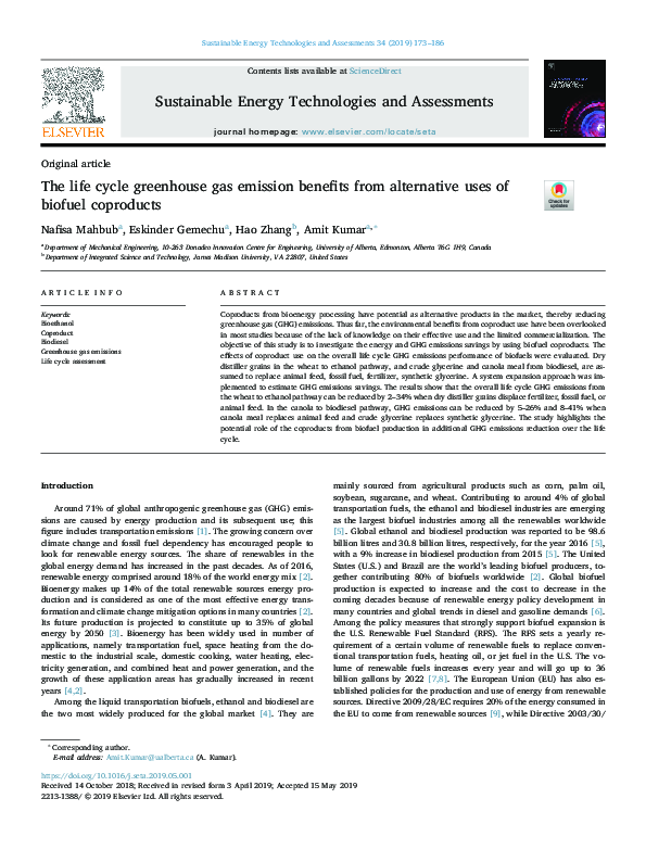 (PDF) The life cycle greenhouse gas emission benefits from alternative ...