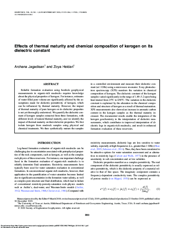 (PDF) Effects of thermal maturity and chemical composition of kerogen ...