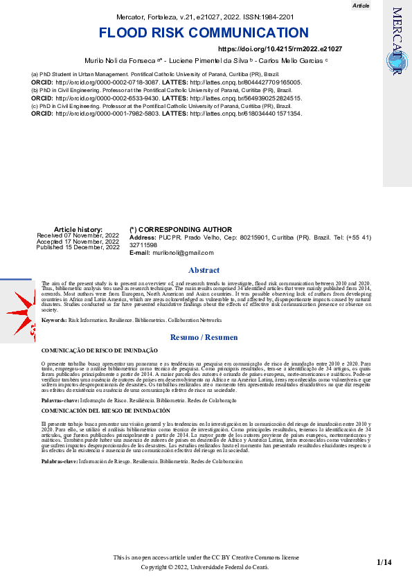 (PDF) FLOOD RISK COMMUNICATION