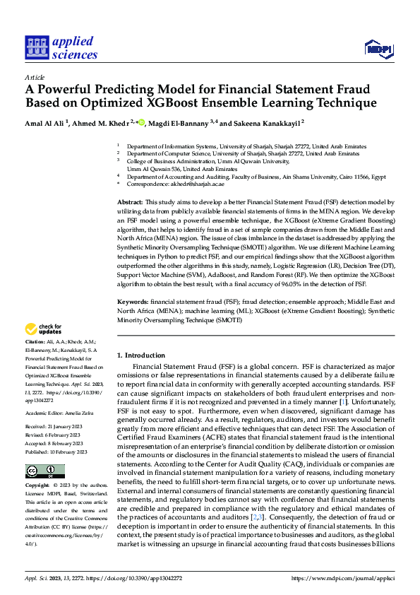 (PDF) A Powerful Predicting Model for Financial Statement Fraud Based ...