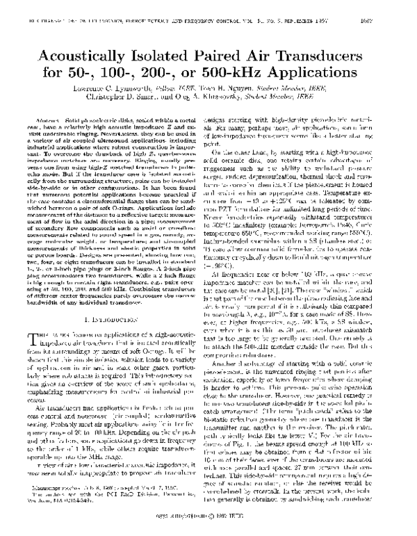 (PDF) Acoustically isolated paired air transducers for 50-, 100, 200 ...