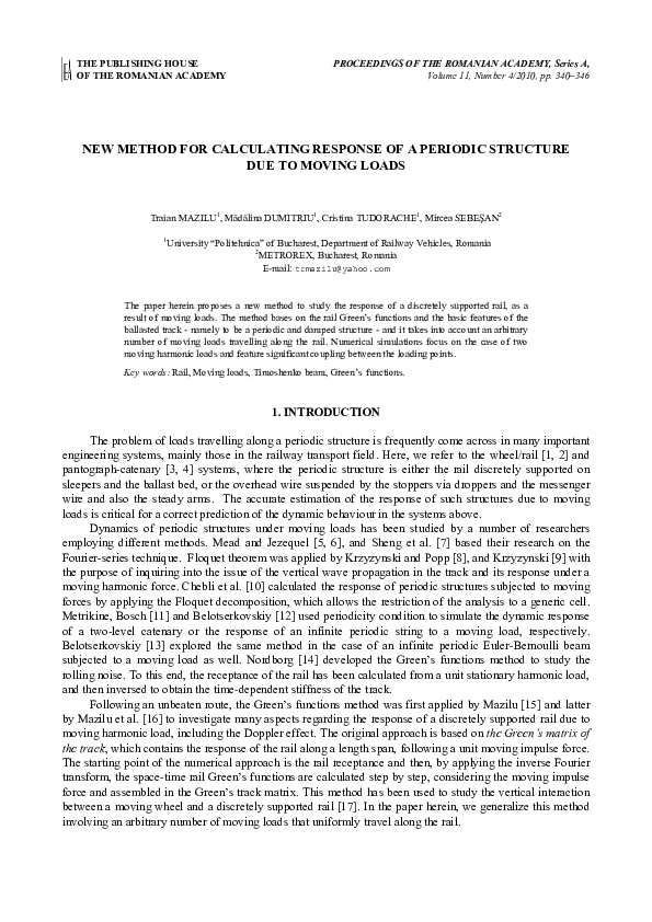 (PDF) New Method for Calculating Response of a Periodic Structure Due ...
