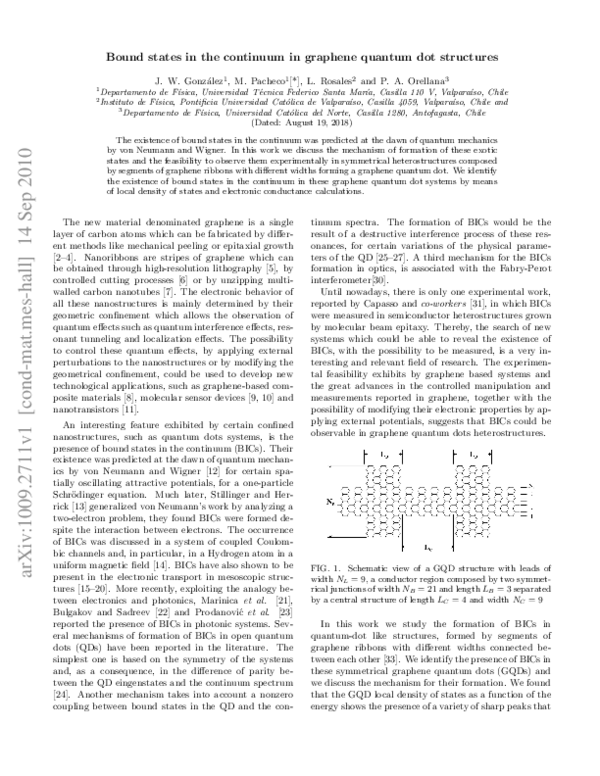(PDF) Bound states in the continuum in graphene quantum dot structures