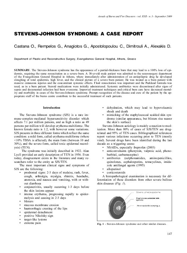 (PDF) Stevens-Johnson syndrome: a case report