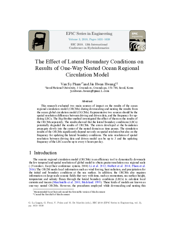 (PDF) The Effect of Lateral Boundary Conditions on Results of One-Way ...