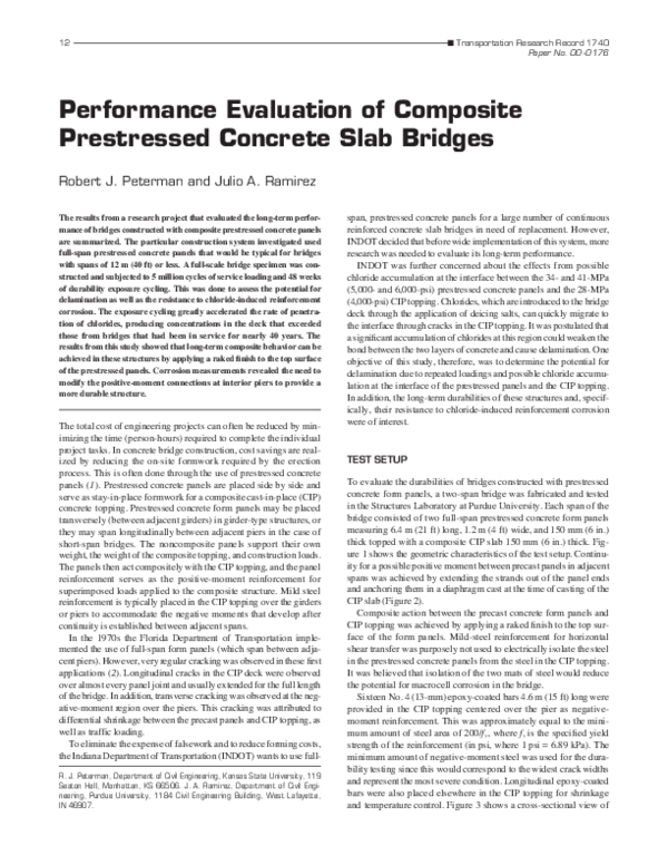 (PDF) Performance Evaluation of Composite Prestressed Concrete Slab Bridges