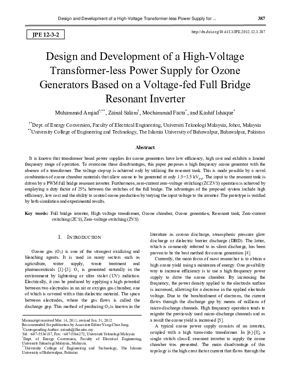 (PDF) Design and Development of a High-Voltage Transformer-less Power ...