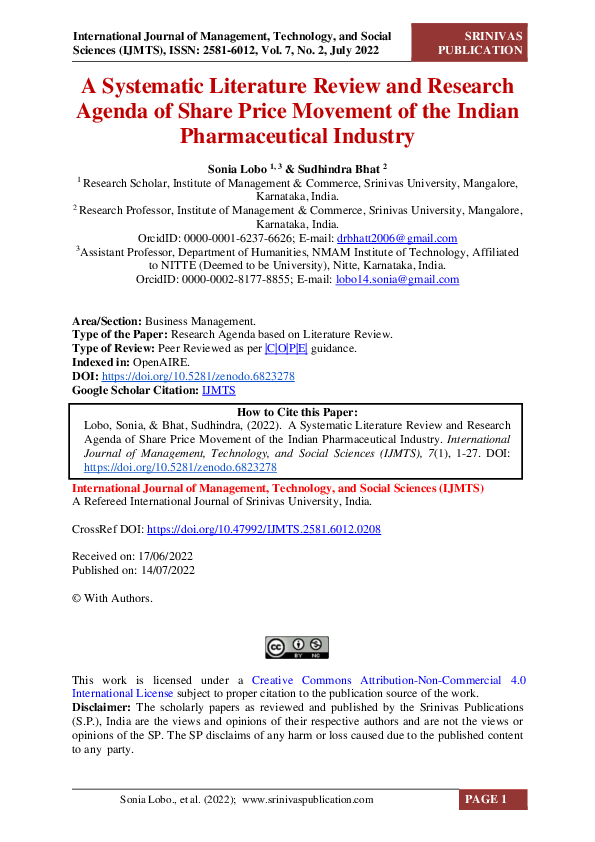 (PDF) A Systematic Literature Review and Research Agenda of Share Price ...
