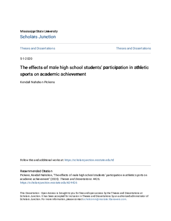 (PDF) The effects of male high school students’ participation in ...