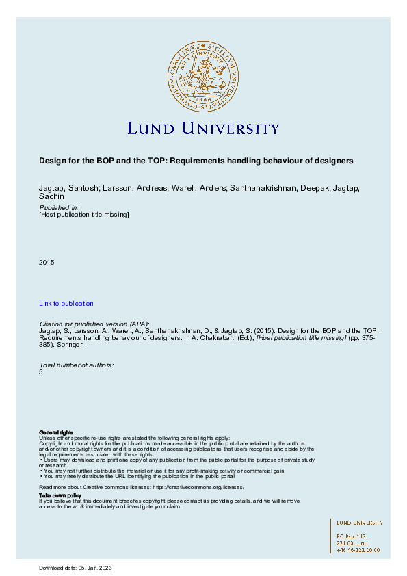 (PDF) Design for the BOP and the TOP: Requirements Handling Behaviour ...