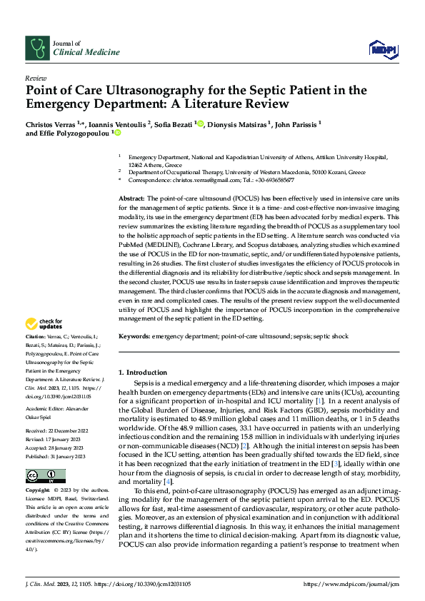 (PDF) Point of Care Ultrasonography for the Septic Patient in the ...