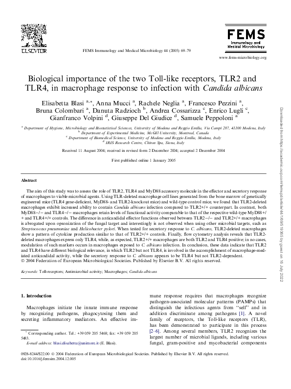 (PDF) Biological importance of the two Toll-like receptors, TLR2 and ...