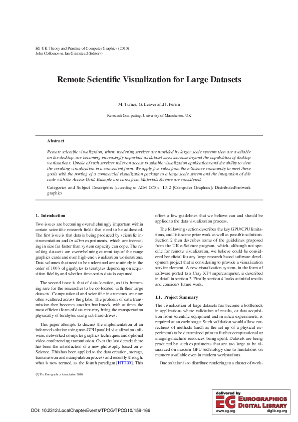 (PDF) Remote Scientific Visualization for Large Datasets