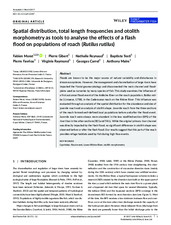 (PDF) Spatial distribution, total length frequencies and otolith ...
