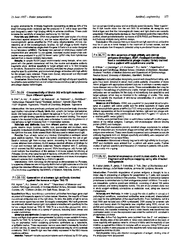 (PDF) Crossreactivity of MoAb 202 with IgM molecules from different species