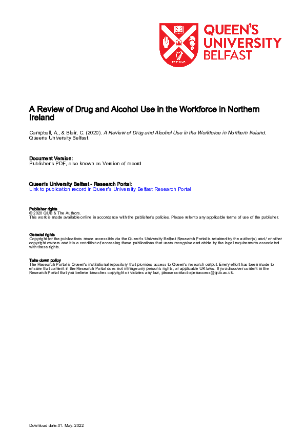 A review of drug and alcohol use in the workforce in Northern Ireland