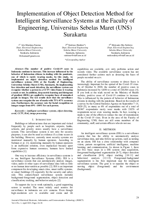 (PDF) Implementation of Object Detection Method for Intelligent ...