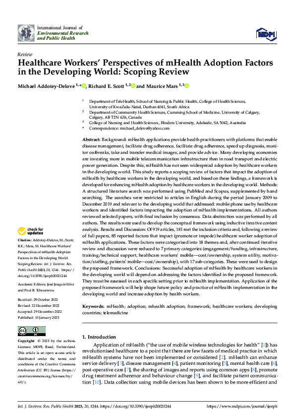 (PDF) Healthcare Workers’ Perspectives of mHealth Adoption Factors in ...