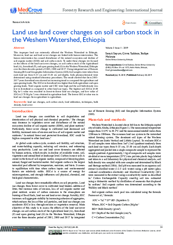 (PDF) Land use land cover changes on soil carbon stock in the Weshem ...