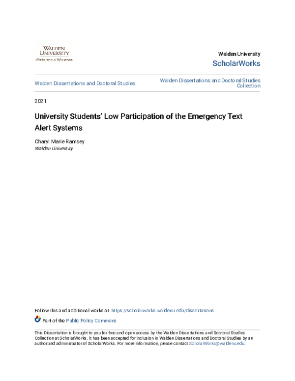 (PDF) University Students’ Low Participation of the Emergency Text ...