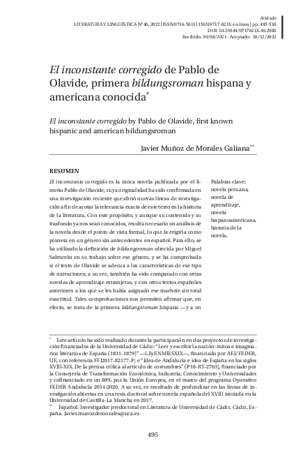 (PDF) El inconstante corregido de Pablo de Olavide, primera ...