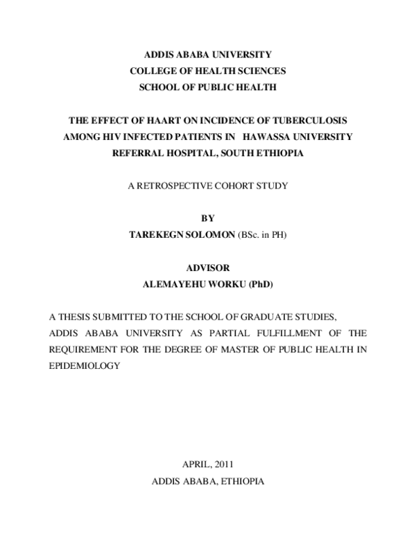 (PDF) The Effect of HAART on Incidence of Tuberculosis among HIV ...