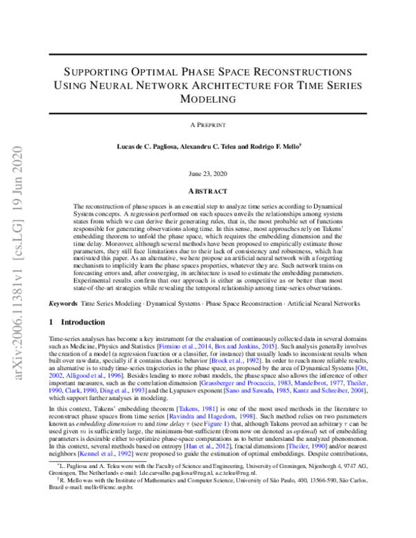 (PDF) Supporting Optimal Phase Space Reconstructions Using Neural ...